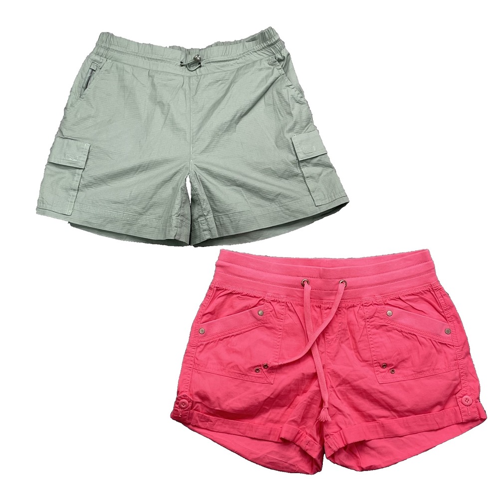 Maurices + Aspen Shorts LOT 2 Women's Med‎ Pink Green Utility Y2k Outdoor Preppy